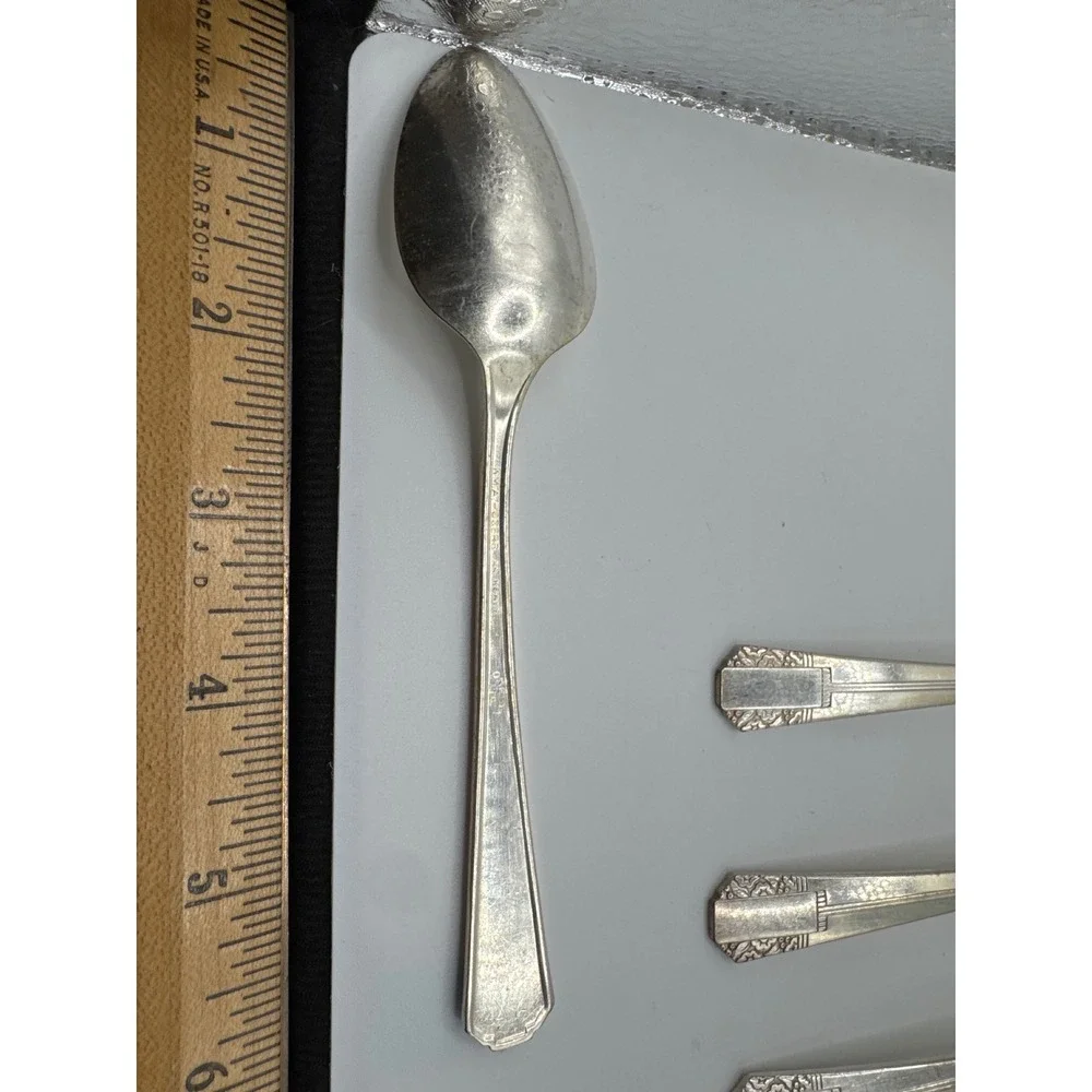 Oneida Wm A Rogers Park Lane Silverplate Teaspoons Set of 6 Vintage 1936 6in